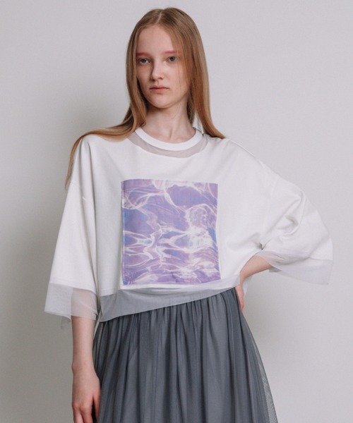 AULA AILA（アウラ アイラ） tシャツ アクアフォトプリントTシャツ