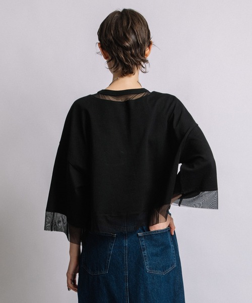 未使用 タグ付きAULA AILA フォトプリントTシャツ ブラック AULA AILA（アウラ アイラ） tシャツ アクアフォトプリントTシャツ