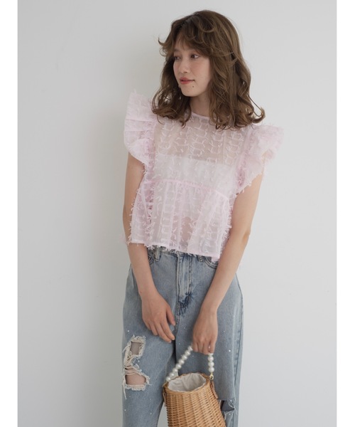jumelle ブラウス シャツ ribbon fabric mini blouse レディース