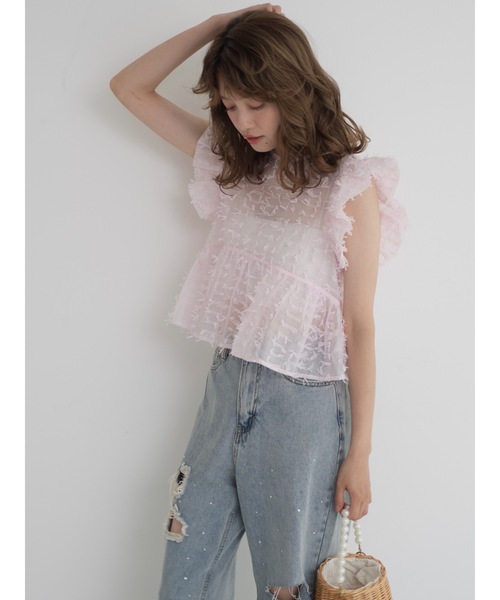 jumelle ブラウス シャツ ribbon fabric mini blouse レディース