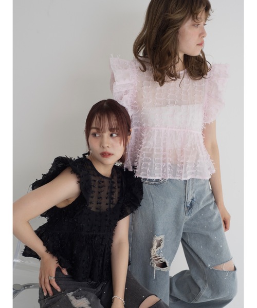 jumelle ブラウス シャツ ribbon fabric mini blouse レディース