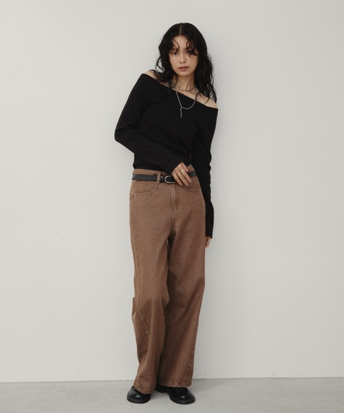 Aunt Marie's（アントマリーズ） tシャツ カップ付きオフショルリブ