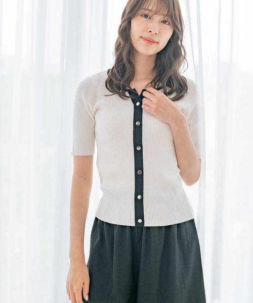 tシャツ M2059 リサイクルリブプルオーバー レディース JAYRO tシャツ スリットネックリブ前ボタン プルオーバー
