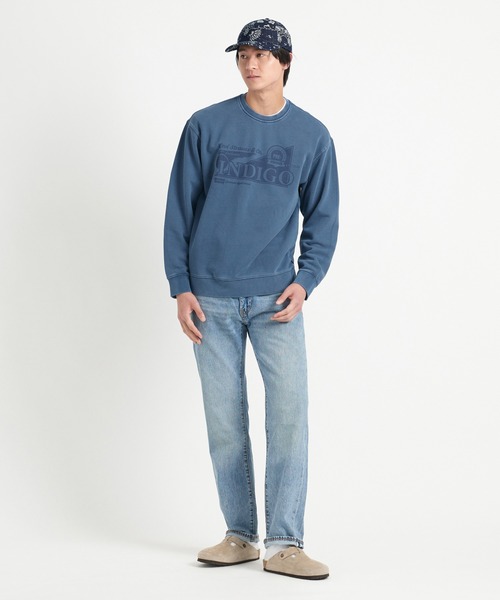 Levi’s インディゴプルオーバー スウェット リーバイス LEVI'S グラフィック クルーネックスウェットシャツ ブルー