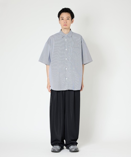 meltum（メルタム） シャツ 半袖 LOOSE STRIPE SHIRT S/S メンズ