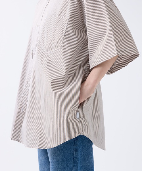 mutimer 短丈ストライプshirt mutimer 短丈ストライプshirt