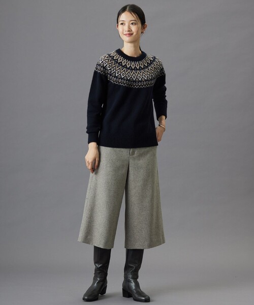 ニット セーター 「WEB限定カラーあり・洗える」FAIR ISLE ラウンドネック ニット レディース ニット セーター 「WEB限定カラーあり・洗える」FAIR ISLE