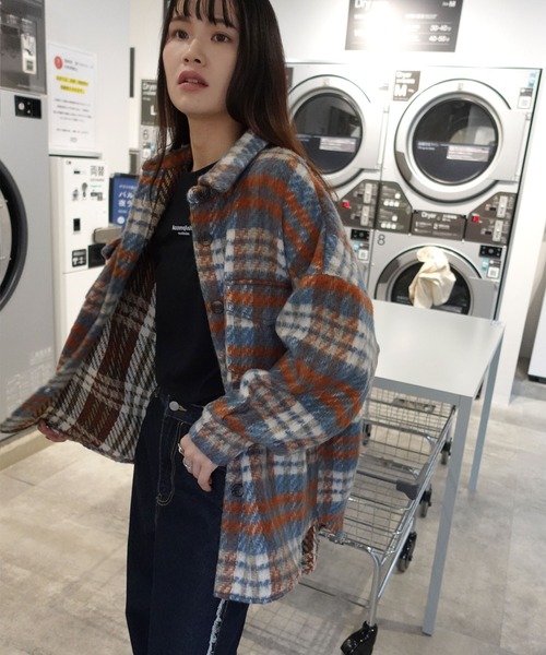 シャギーチェックジャケット アイボリー52 即納】シャギーチェック柄CPOジャケット#アイボリー | KISHIKA