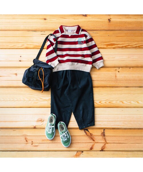 BREEZE トレーナー 衿付きボーダートレーナー キッズ 子供服
