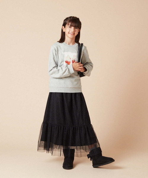 a.v.v スカート 「160」ラメチュールティアードロングスカート キッズ