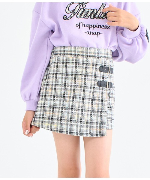 ANAP kids（アナップキッズ） スカート ベルトデザイン ツイード