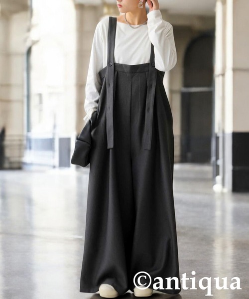 antiqua（アンティカ） サロペット オーバーオール タックサロペット