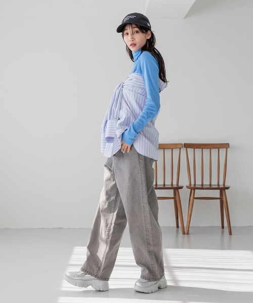 LOWRYS FARM ジーンズ デニム デニムパンツ ウエストヒモツキ