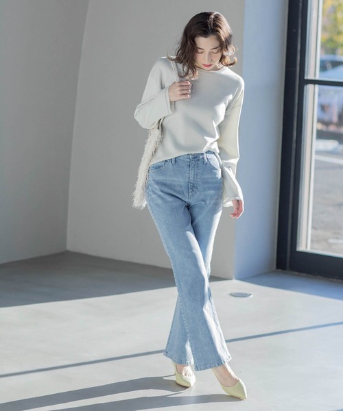 ♡THE TOE♡ 未使用！ライトブルーセミフレアデニム セール】【ZOZO限定アイテム】セミフレアデニムパンツ【3サイズ展開/新