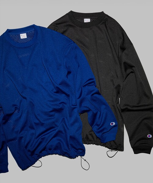未使用別注】Champion / メッシュ ロングスリーブ Tシャツ Champion tシャツ 「別注」Champion / メッシュ ロングスリーブ