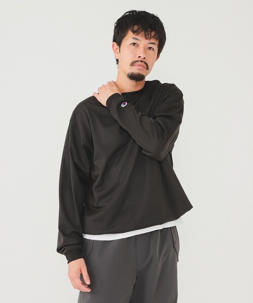 未使用別注】Champion / メッシュ ロングスリーブ Tシャツ Champion tシャツ 「別注」Champion / メッシュ ロングスリーブ
