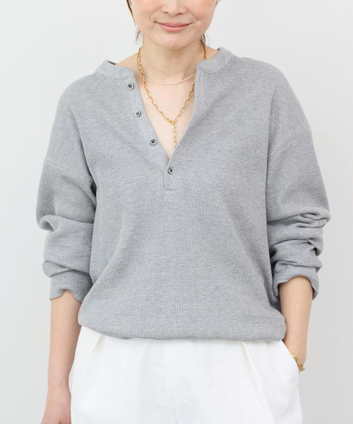 アメリカーナ】 WAFFLE LONGSLEEVE Tシャツ AMERICANA tシャツ 「AMERICANA/アメリカーナ」 WAFFLE