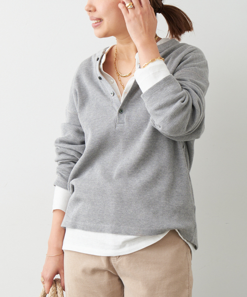 【AMERICANA】 WAFFLE LONGSLEEVE Tシャツ AMERICANA tシャツ 「AMERICANA/アメリカーナ」 WAFFLE