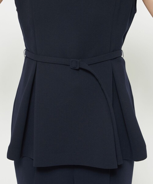 uncrave アンクレイヴ♡プルーフダブルクロス ラッフルブラウス　ネイビー プルーフダブルクロス ラッフルブラウス / uncrave | ファッション通販