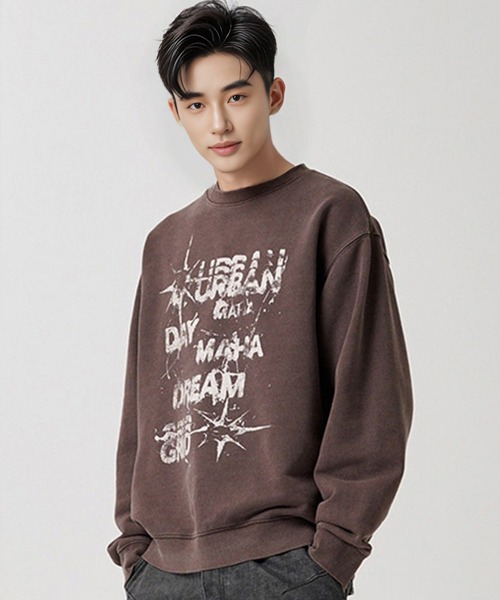 トレーナー スウェット 「mahagrid/マハグリッド」 URBAN PIGMENT SWEATSHIRT/アーバン ピグメント スウェットシャツ