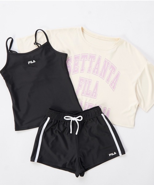 FILA（フィラ） 水着 短丈Tシャツ付き 3点セット水着 キッズ 子供