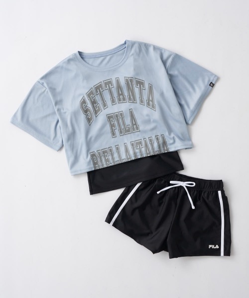 FILA（フィラ） 水着 短丈Tシャツ付き 3点セット水着 キッズ 子供