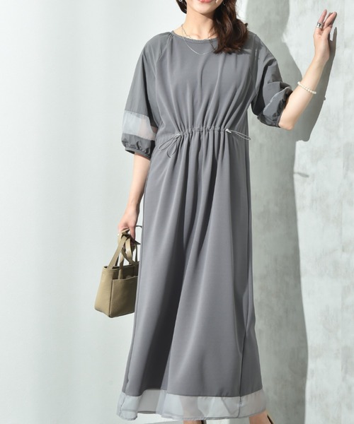 INTERPLANET（インタープラネット） ワンピース カットジョーゼット袖