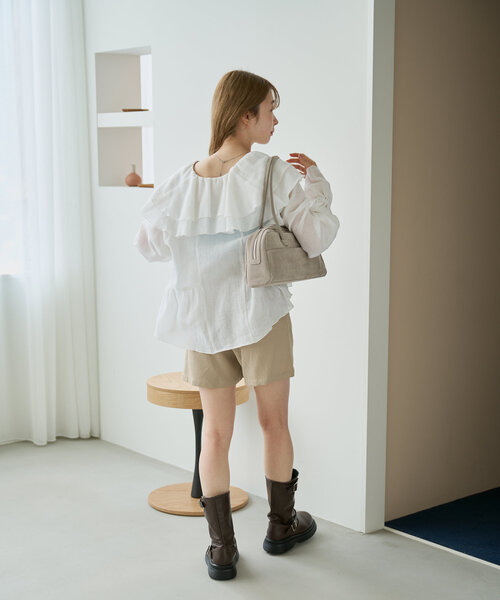 Kastane ブラウス シャツ 「新色追加」メッシュフリルブラウス