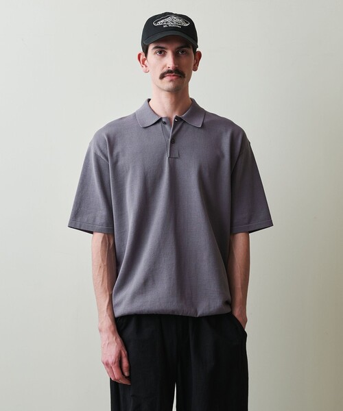 スティーブアラン　グレー ポロシャツ Lサイズ ショートスリーブ STEVEN ALAN ポロシャツ 「Steven Alan」 ハイツイスト ショート