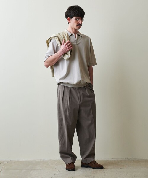 60ハイツイストショートスリーブニットポロシャツLOOSE Steven Alan＞ 60ハイツイスト ショートスリーブ ニット