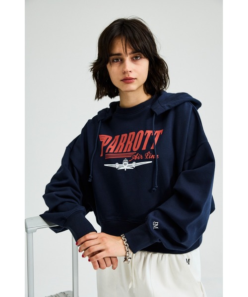 パーカー CROPPED WIDE FOODIE ”Air plane レディース