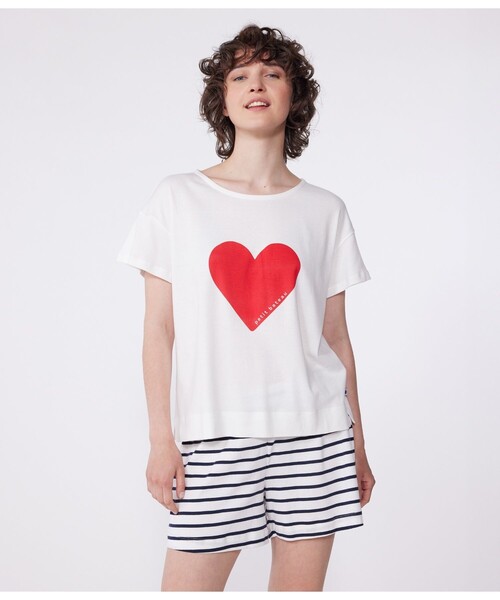 PETIT BATEAU パジャマ ルームウェア 半袖パジャマ レディース