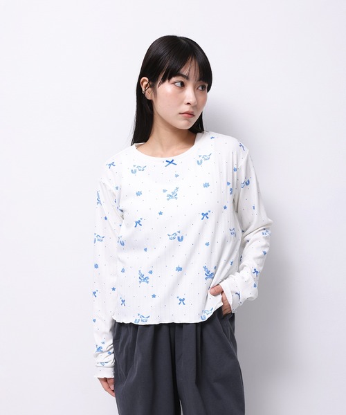 tシャツ “HORSE” Midori Nakajima 長袖メロウリブトップス レディース 