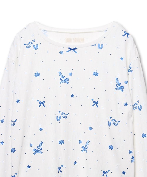 tシャツ HORSE” Midori Nakajima 長袖メロウリブトップス レディース メンズ tシャツ HORSE” Midori Nakajima 長袖メロウリブトップス
