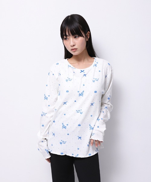 tシャツ HORSE” Midori Nakajima 長袖メロウリブトップス レディース メンズ tシャツ HORSE” Midori Nakajima 長袖メロウリブトップス