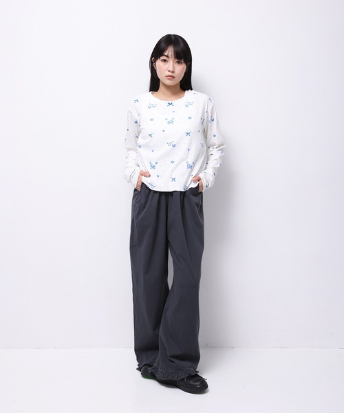 tシャツ HORSE” Midori Nakajima 長袖メロウリブトップス レディース メンズ tシャツ HORSE” Midori Nakajima 長袖メロウリブトップス