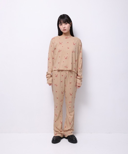 tシャツ HORSE” Midori Nakajima 長袖メロウリブトップス レディース メンズ tシャツ HORSE” Midori Nakajima 長袖メロウリブトップス