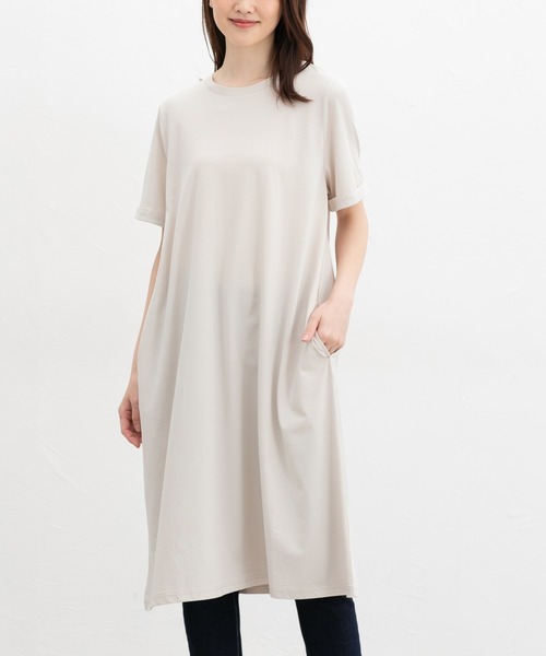 ワンピース 「ハニさら・接触冷感・ＵＶカット」Ｔシャツワンピース | Honeys | 02