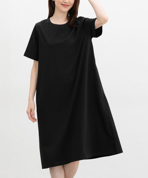 ワンピース 「ハニさら・接触冷感・ＵＶカット」Ｔシャツワンピース | Honeys | 01