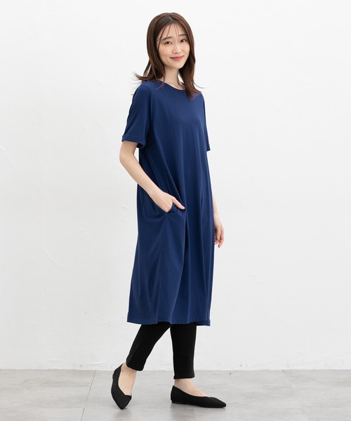 ワンピース 「ハニさら・接触冷感・ＵＶカット」Ｔシャツワンピース | Honeys | 08