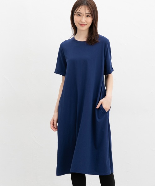 ワンピース 「ハニさら・接触冷感・ＵＶカット」Ｔシャツワンピース | Honeys | 10