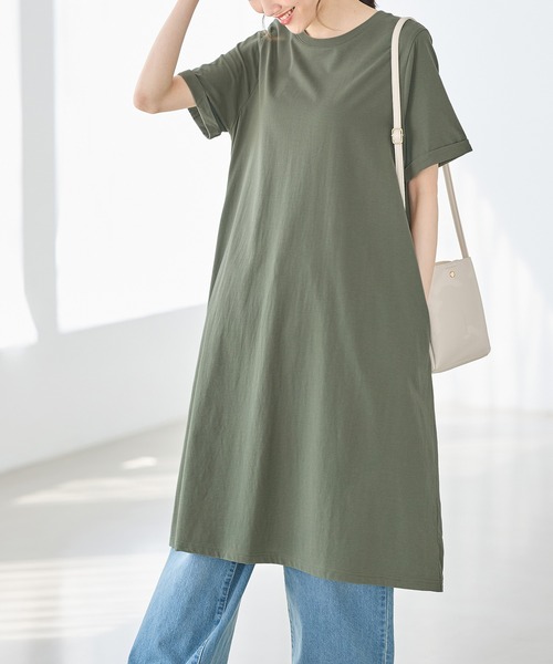 ワンピース 「ハニさら・接触冷感・ＵＶカット」Ｔシャツワンピース | Honeys | 12