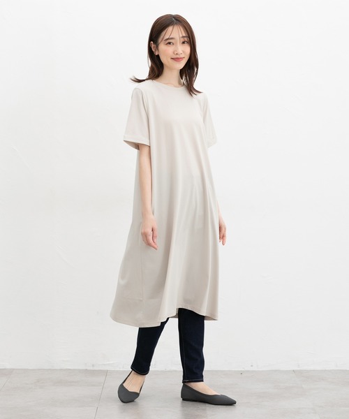 ワンピース 「ハニさら・接触冷感・ＵＶカット」Ｔシャツワンピース | Honeys | 14