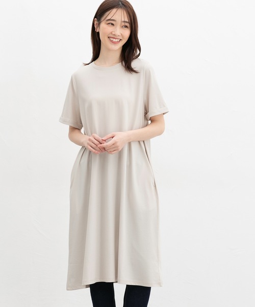 ワンピース 「ハニさら・接触冷感・ＵＶカット」Ｔシャツワンピース | Honeys | 15