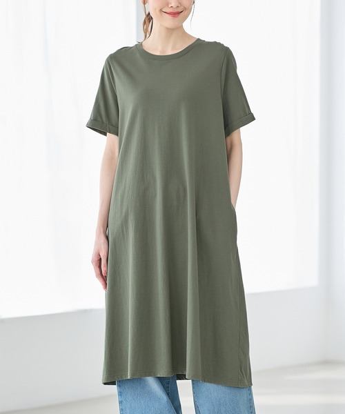 ワンピース 「ハニさら・接触冷感・ＵＶカット」Ｔシャツワンピース | Honeys | 24