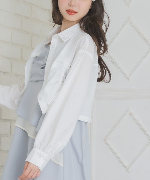 amhmページ Emsexcite（エムズエキサイト） ブラウス シャツ キラキラロゴドロスト