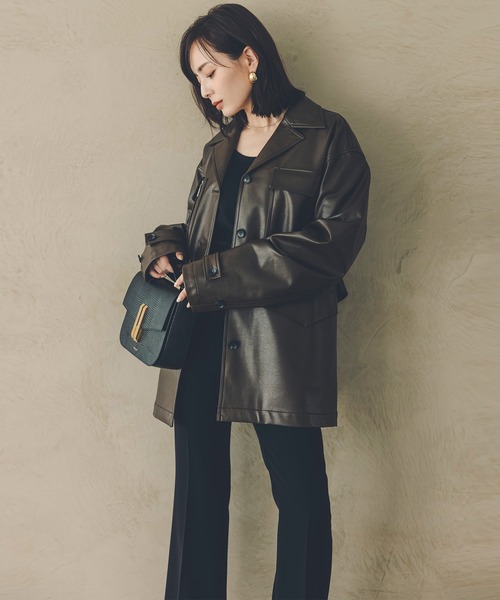 anuans（アニュアンス） パンツ スリムフィットセミフレアパンツ