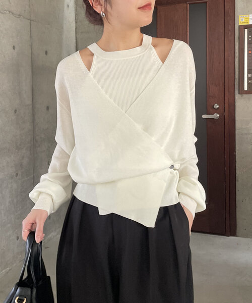 CAPRICIEUX LE'MAGE カーディガン タンクSETアシメカーディガン