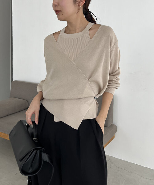CAPRICIEUX LE'MAGE｜タンクSETアシメカーディガン | Rakuten