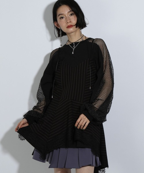 【新品•タグ付】HARE レースドッキングキャミビスチェ ブラック 黒 •完売品 HARE キャミソール レースドッキングキャミビスチェ(HARE